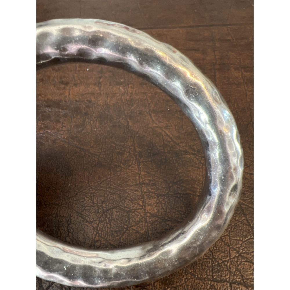 SILPADA Sterling Silver HEAVY Hammered OVAL CHUNKY BANGLE Bracelet .925 - Picture 5 of 12